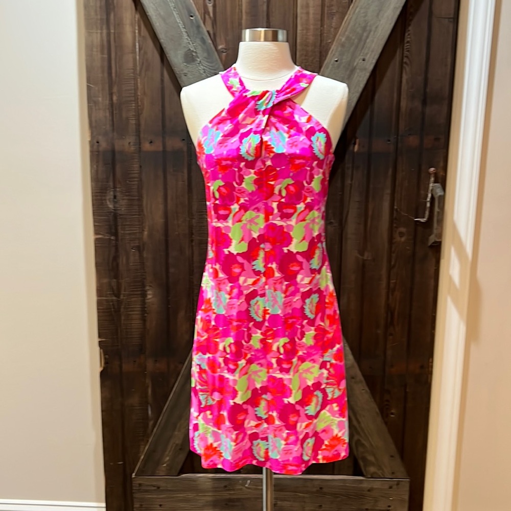 Jude Connally Hot Pink Floral Mini Dress